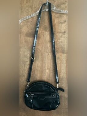 Emilie M Brown Crossbody Bag Faux Leather Snakeskin Lining Purse Vintage Vegan